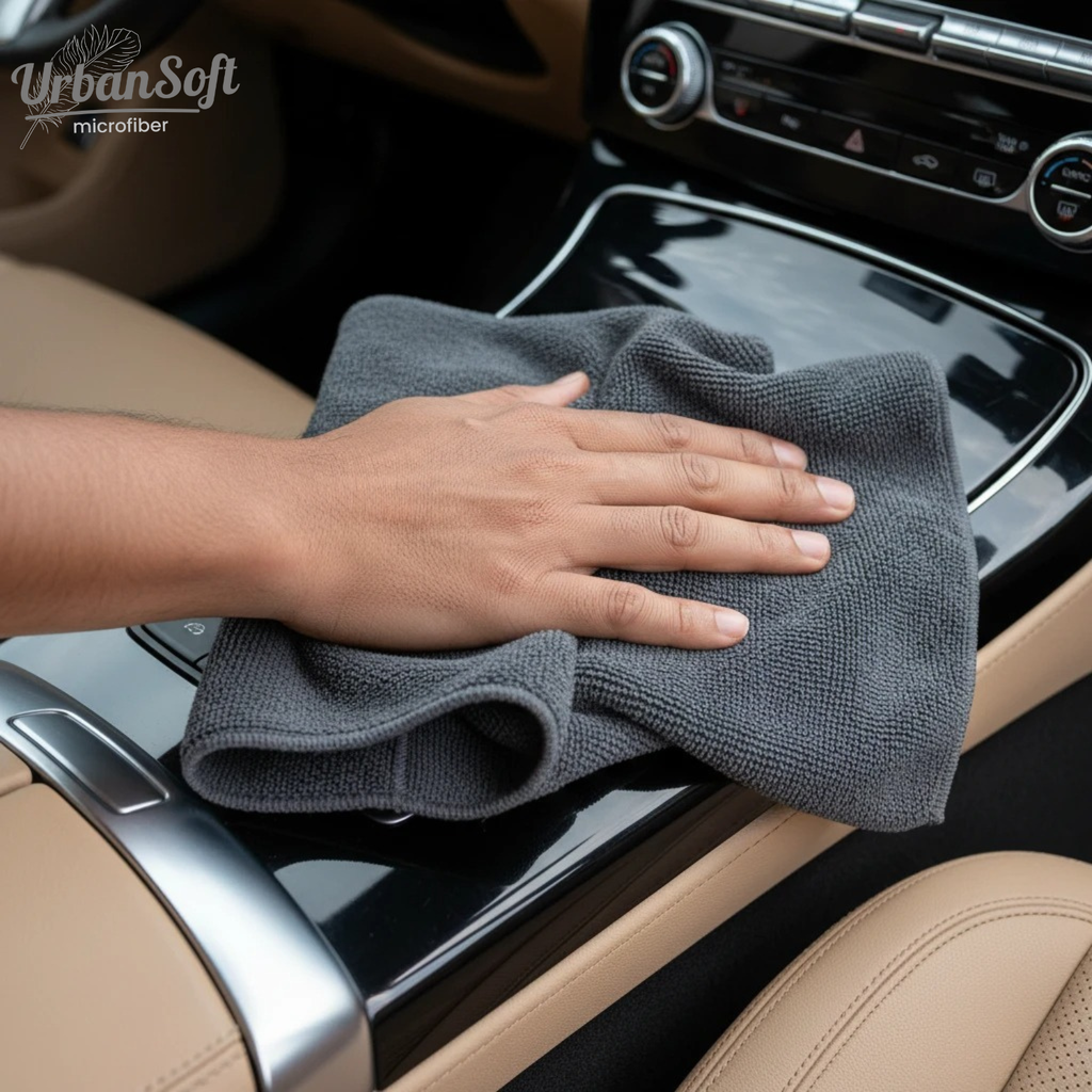 Microfiber Cloths - 4 pcs - 40x40 cms - 350 GSM Thick Lint & Streak-Free Multipurpose Cloths - Automotive Microfiber Towels for Car Bike Cleaning Polishing Washing & Detailing - Grey Color