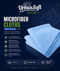 Microfiber Cloths for Glass - 2 pcs - 40x40 cms - 350 GSM Thick Lint & Streak-Free Multipurpose Cloths - Automotive Microfiber Towels for Car Bike Cleaning Polishing Washing & Detailing