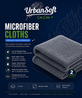 Microfiber Cloths - 2 pcs - 40x40 cms - 600 GSM Thick Lint & Streak-Free Multipurpose Cloths - Automotive Microfiber Towels for Car Bike Cleaning Polishing Washing & Detailing - Grey Color