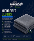 Microfiber Cloths - 2 pcs - 40x60 cms - 500 GSM Thick Lint & Streak-Free Multipurpose Cloths - Automotive Microfiber Towels for Car Bike Cleaning Polishing Washing & Detailing - Grey Color