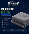Microfiber Cloths - 2 pcs - 40x60 cms - 350 GSM Thick Lint & Streak-Free Multipurpose Cloths - Automotive Microfiber Towels for Car Bike Cleaning Polishing Washing & Detailing - Grey Color