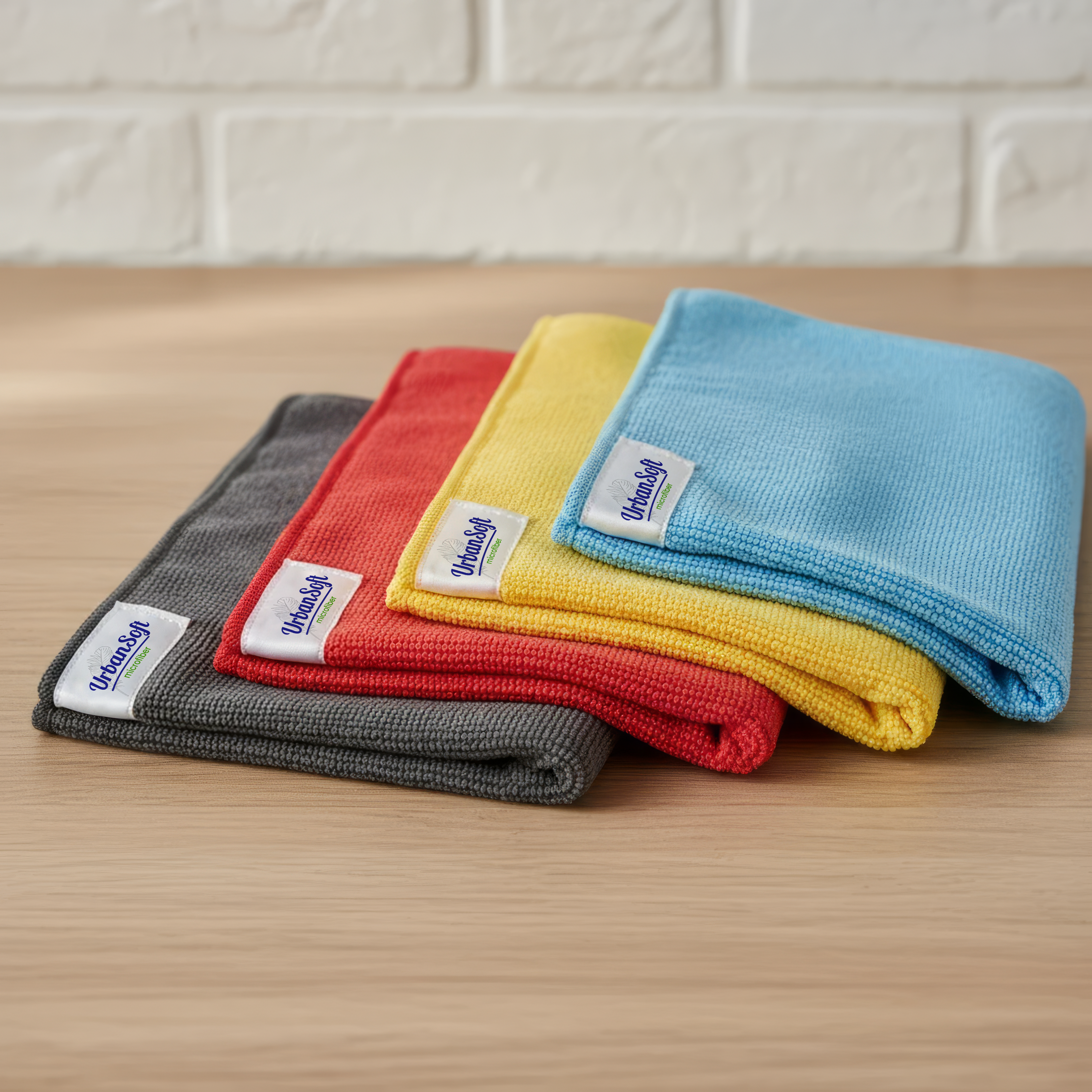 UrbanSoft Microfiber Cloths - 4 pcs - 40x40 cms - 350 GSM Thick Lint & Streak-Free Multipurpose Cloths - Automotive Microfiber Towels for Car Bike Cleaning Polishing Washing & Detailing - Multi Color