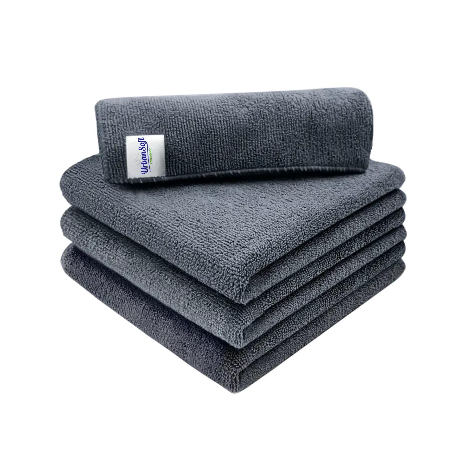 Microfiber Cloths - 4 pcs - 40x40 cms - 350 GSM Thick Lint & Streak-Free Multipurpose Cloths - Automotive Microfiber Towels for Car Bike Cleaning Polishing Washing & Detailing - Grey Color