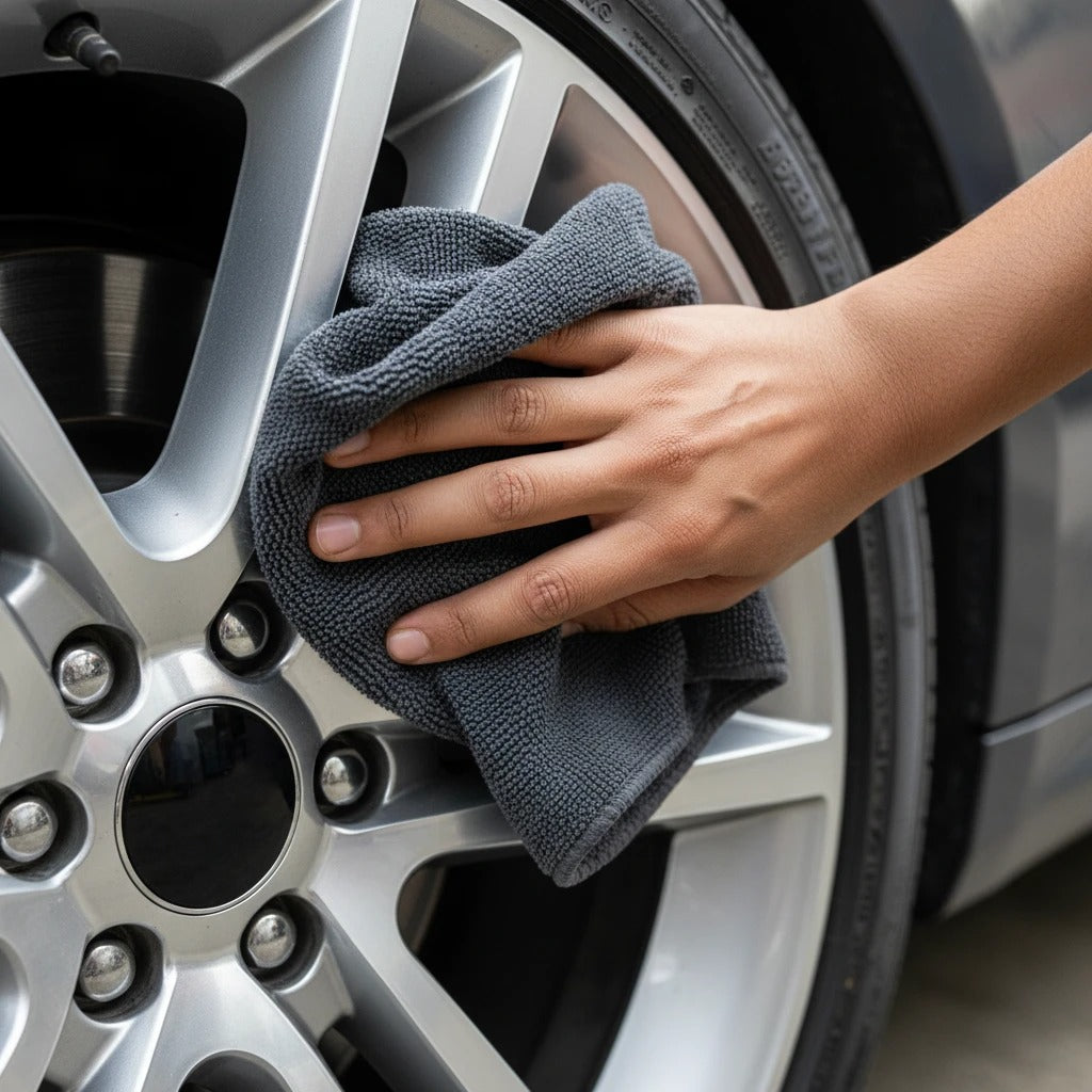 Microfiber Cloths - 4 pcs - 40x40 cms - 350 GSM Thick Lint & Streak-Free Multipurpose Cloths - Automotive Microfiber Towels for Car Bike Cleaning Polishing Washing & Detailing - Grey Color
